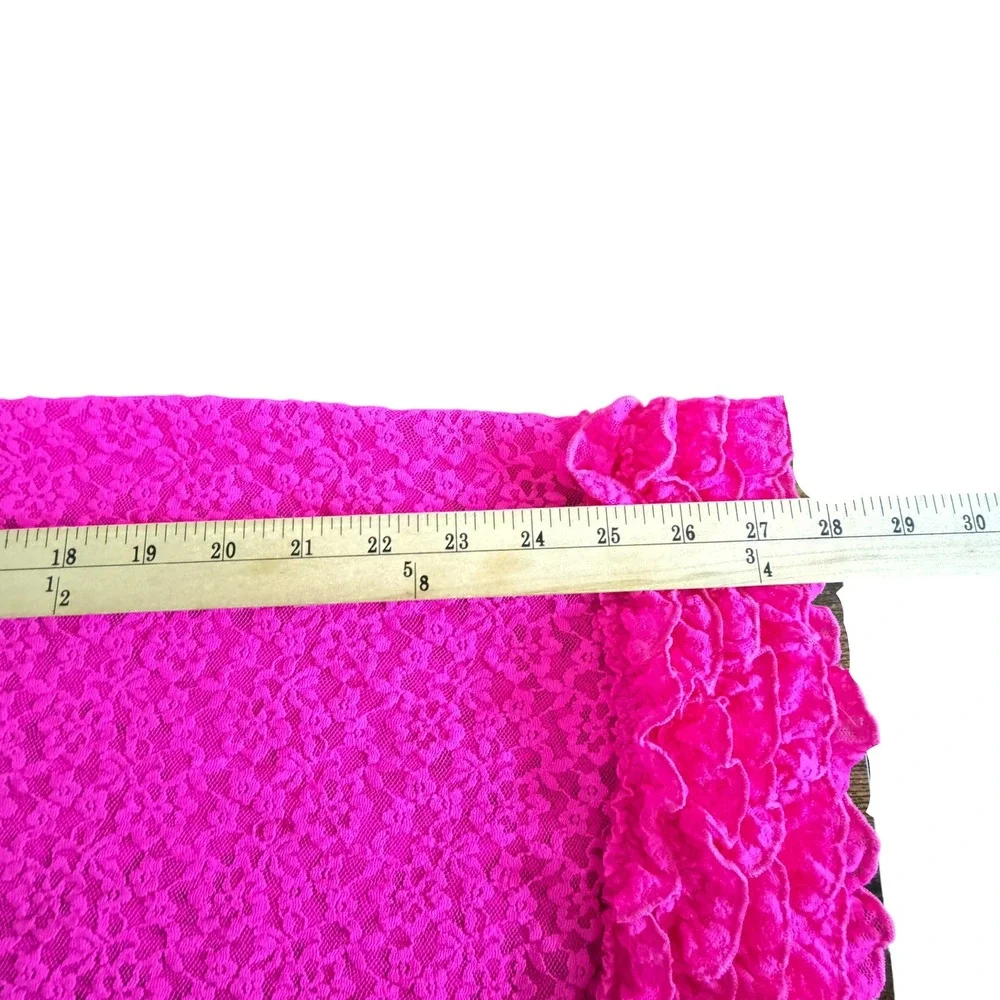 Victoria's Secret Sexy Little Things Women L Pink Nylon Lace Ruffle Chemise Slip